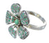 Turquoise Jewelry Southwest Flower Sterling Silver Ring Size 5 RX88444