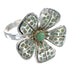 Sterling Silver Turquoise Inlay Flower Ring Size 8-1/4 RX59756