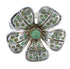 Sterling Silver Turquoise Inlay Flower Ring Size 8-1/4 RX59756