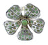 Southwestern Genuine Sterling Silver Turquoise Inlay Flower Ring Size 6 RX88449