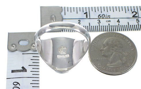 Southwestern Turquoise Inlay Sterling Silver Ring Size 11-1/4 RX59955