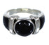 Authentic Sterling Silver And Jet Jewelry Ring Size 7 VX59803