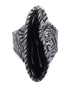 Southwest Jet And Sterling Silver Ring Size 8-3/4 VX59868