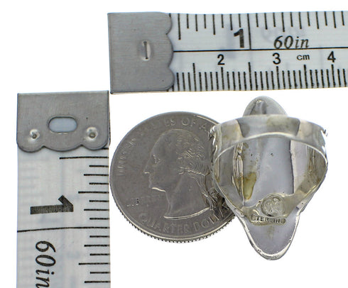 Southwest Authentic Sterling Silver And Jet Jewelry Ring Size 6-1/4 VX59856