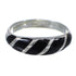 Jet And Sterling Silver Jewelry Ring Size 5 VX59926