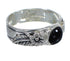 Genuine Sterling Silver Jet Flower Southwest Ring Size 7-1/2 VX59982