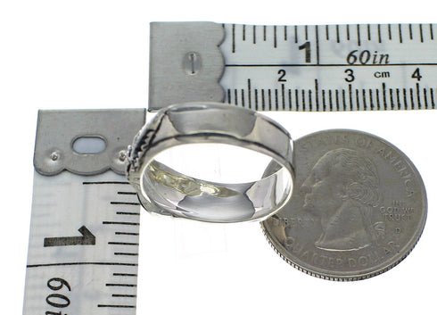 Genuine Sterling Silver Jet Flower Southwest Ring Size 7-1/2 VX59982