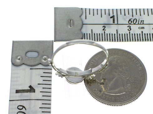 Silver And Jet Flower Southwest Ring Size 8-1/2 VX60066