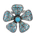 Southwest Turquoise Inlay Sterling Silver Flower Ring Size 8-3/4 MX59989