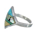 Silver Multicolor Southwest Native American Pueblo Design Ring Size 7 YX78004