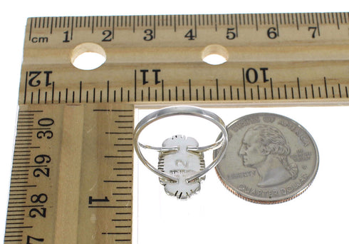 Multicolor Sterling Silver Southwest Native American Pueblo Design Ring Size 7-1/2 YX78079