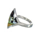 Silver Southwestern Native American Pueblo Multicolor Inlay Design Ring Size 6-3/4 YX78195