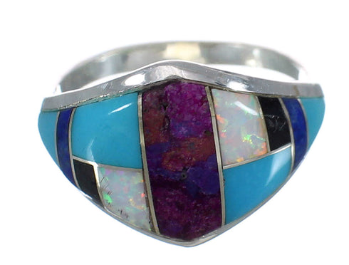 Sterling Silver Multicolor Ring Size 8-3/4 MX60122