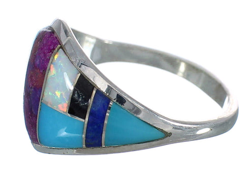 Sterling Silver Multicolor Ring Size 8-3/4 MX60122