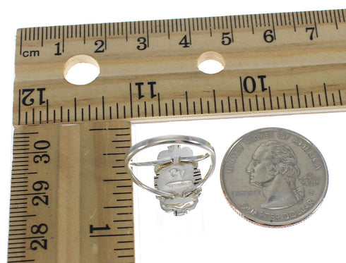 Multicolor Inlay Silver Southwest Jewelry Ring Size 4-3/4 MX60481