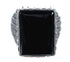 Jet And Genuine Sterling Silver Southwestern Ring Size 10-1/4 WX60219