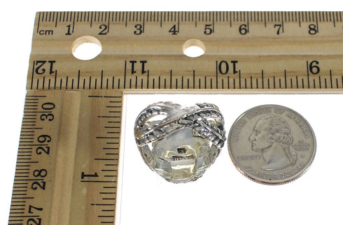 Southwest Jewelry Jet And Genuine Sterling Silver Ring Size 5-1/4 WX60510