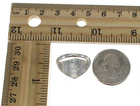 Jet And Mother Of Pearl Genuine Sterling Silver Southwestern Ring Size 7-3/4 WX60699