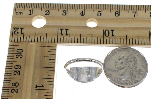 Genuine Sterling Silver Jet And Mother Of Pearl Jewelry Ring Size 5-1/2 FX92438