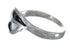 Jet And Mother Of Pearl Sterling Silver Ring Size 4-3/4 FX92464
