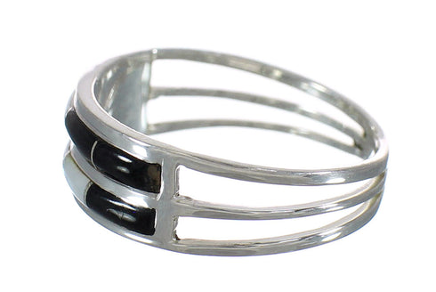 Authentic Sterling Silver Mother Of Pearl Jet Ring Size 6-1/2 RX92599