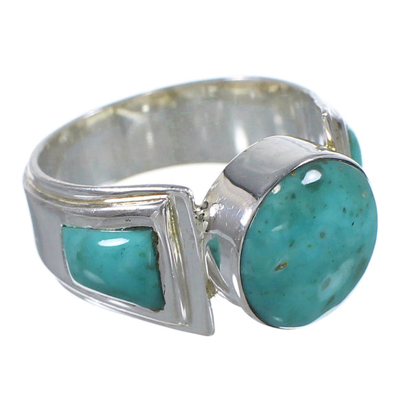 Southwest Silver Turquoise Ring Size 5-3/4 QX79251