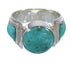 Southwestern Silver Turquoise Ring Size 6-1/4 QX79258