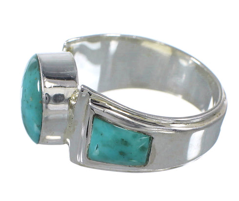 Southwest Silver Turquoise Ring Size 5-3/4 QX79251