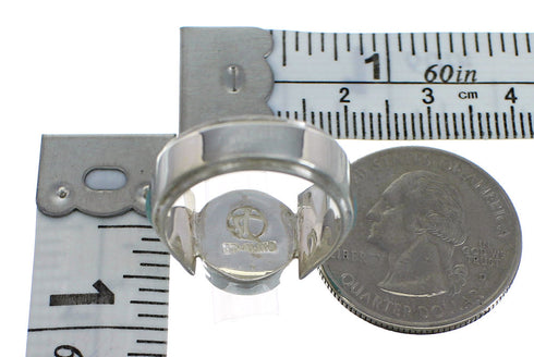 Southwestern Silver Turquoise Ring Size 6-1/4 QX79258