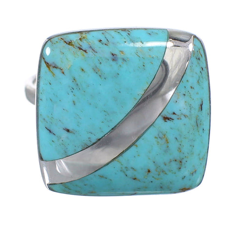 Sterling Silver Turquoise Ring Size 8-1/4 AX79537