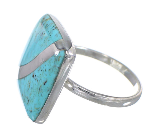 Sterling Silver Turquoise Ring Size 8-1/4 AX79537