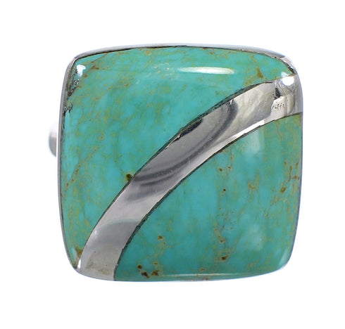 Turquoise Southwest Sterling Silver Jewelry Ring Size 7-1/2 AX79559