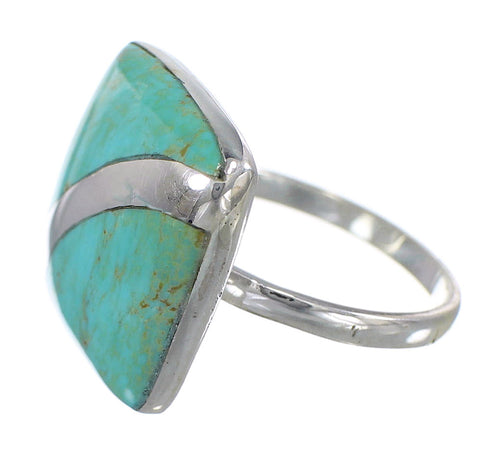 Turquoise Southwest Sterling Silver Jewelry Ring Size 7-1/2 AX79559