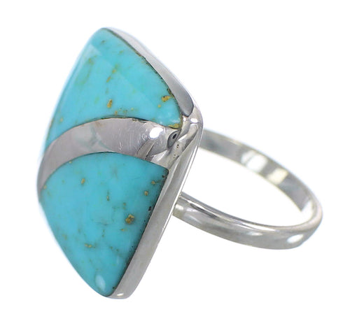 Sterling Silver Turquoise Ring Size 6 AX79584