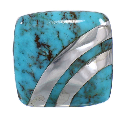 Silver Turquoise Southwest Ring Size 6-3/4 QX79311