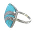 Southwest Turquoise Authentic Sterling Silver Ring Size 7-3/4 QX79335