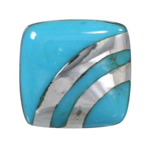 Southwestern Turquoise Genuine Sterling Silver Ring Size 6-1/4 QX79343