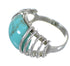 Authentic Sterling Silver Southwest Turquoise Jewelry Ring Size 5 QX79393