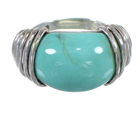 Southwest Silver Turquoise Jewelry Ring Size 4-3/4 QX79401