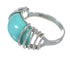 Silver Turquoise Southwestern Jewelry Ring Size 8-1/4 QX79451