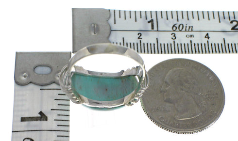 Silver Turquoise Southwestern Jewelry Ring Size 8-1/4 QX79451