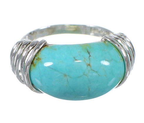 Sterling Silver Turquoise Southwest Jewelry Ring Size 8-1/2 QX79453