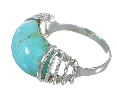 Sterling Silver Turquoise Southwest Jewelry Ring Size 8-1/2 QX79453