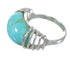 Sterling Silver Turquoise Southwest Jewelry Ring Size 8-1/2 QX79453