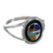 Multicolor Inlay Genuine Sterling Silver Ring Size 6-3/4 MX60851