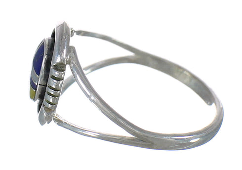 Multicolor Inlay Sterling Silver Jewelry Ring Size 4-3/4 MX60853