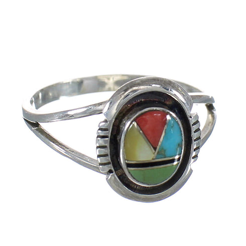 Multicolor Jewelry Southwest Sterling Silver Ring Size 4-3/4 MX60869