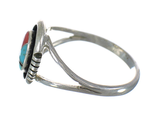 Sterling Silver Multicolor Inlay Ring Size 5-3/4 MX60879