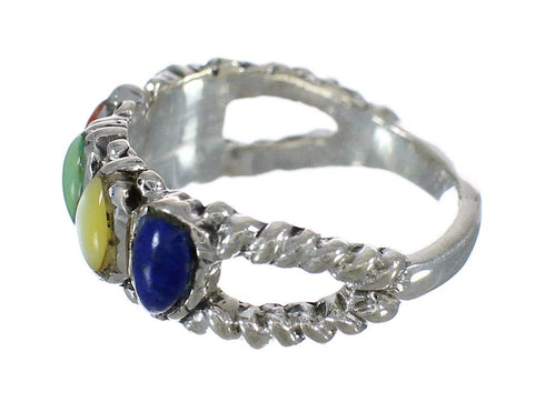 Genuine Sterling Silver Multicolor Ring Size 5 MX60903