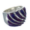 Magenta Turquoise Inlay Silver Southwestern Jewelry Ring Size 8 QX74457